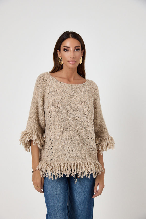 Maglione frange FEDERICA BI ( vari colori )