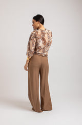 Pantalone in viscosa biscotto FEDERICA BI
