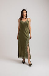 Abito FEDERICA BI slip Dress in viscosa e pizzo
