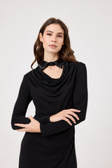 Abito nero colletto gioiello FEDERICA BI