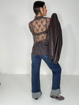 Camicia marrone in pizzo FEDERICA BI