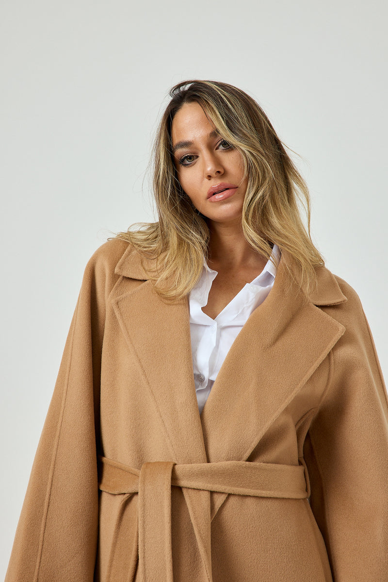 Cappotto camel cachemire e lana FEDERICA BI