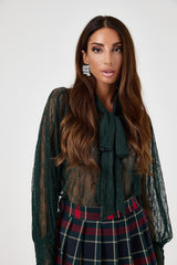 Camicia in pizzo verde scuro FEDERICA BI