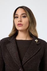 Blazer in ciniglia con spilla FEDERICA BI