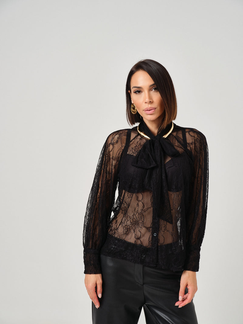Camicia nera in pizzo FEDERICA BI