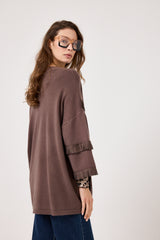 Cardigan frange in ecosuede FEDERICA BI