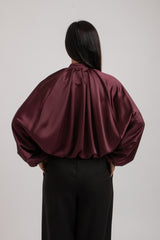 Giacchina FEDERICA BI in raso bordeaux