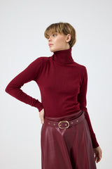 Gonna in ecopelle FEDERICA BI ( nera e bordeaux )