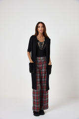 Pantalone tartan grigio FEDERICA BI