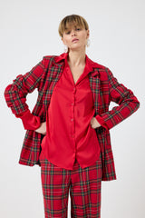 Blazer tartan rosso FEDERICA BI