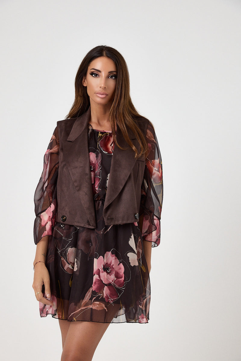 Gilet moro in eco camoscio FEDERICA BI