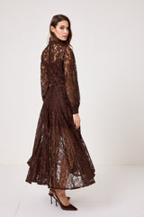 Abito in pizzo cioccolato FEDERICA BI