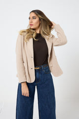 Blazer in ciniglia con spilla FEDERICA BI