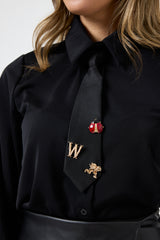 Camicia con cravatta con spille FEDERICA BI ( più colori )