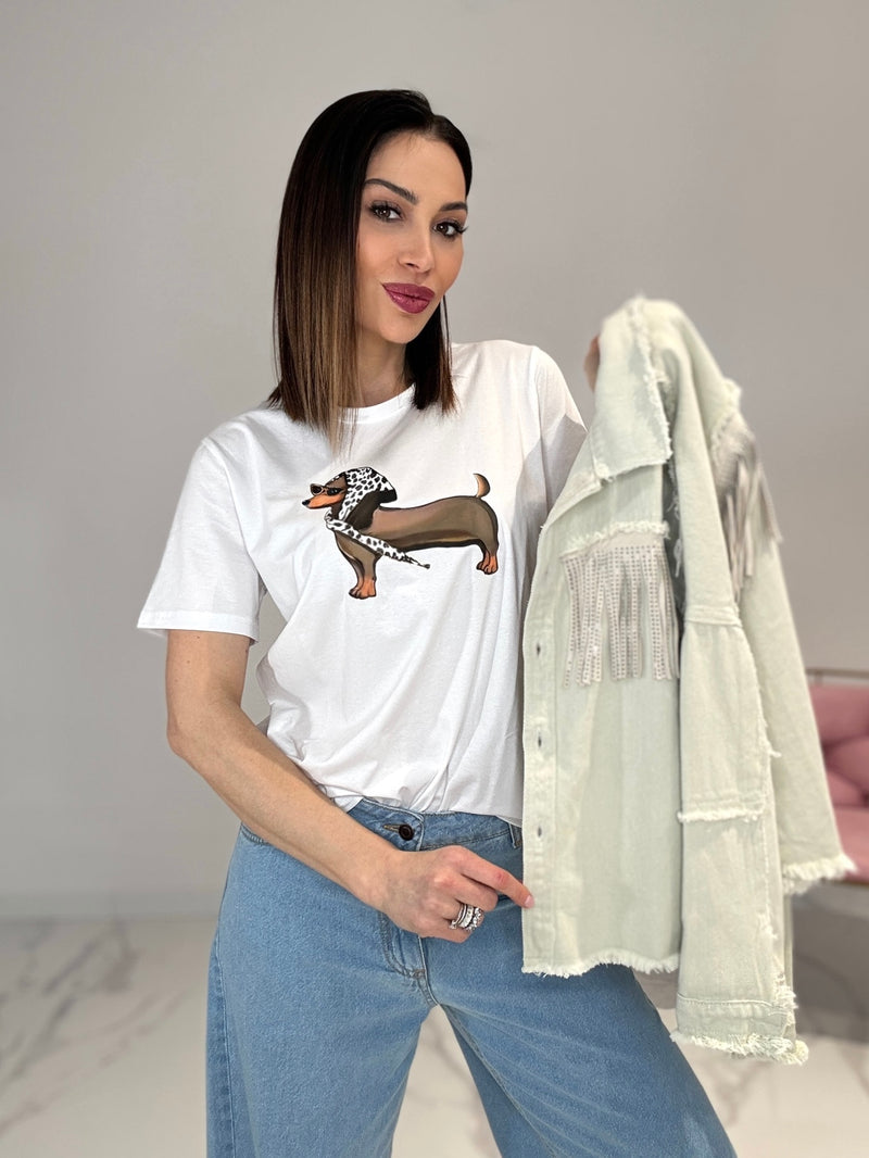 Giacca in denim frange FEDERICA BI