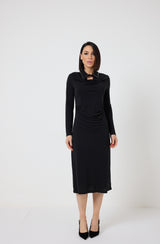 Abito nero colletto gioiello FEDERICA BI