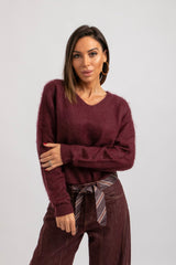 Maglia bordeaux lana e cachemire FEDERICA BI