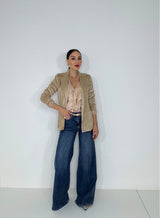 Camicia beige volant FEDERICA BI