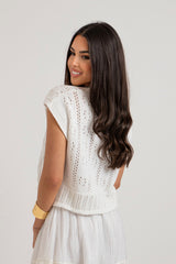 Gilet bianco traforato FEDERICA BI