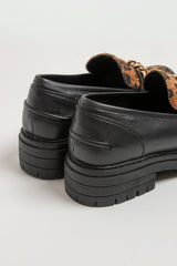 Mocassino nero LEOPARD FEDERICA BI