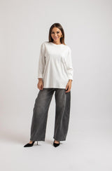 Maglia bianca in cotone FEDERICA BI