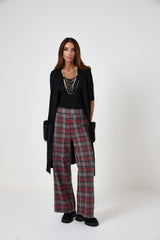 Pantalone tartan grigio FEDERICA BI