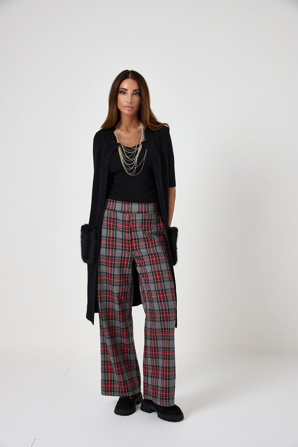 Pantalone tartan grigio FEDERICA BI