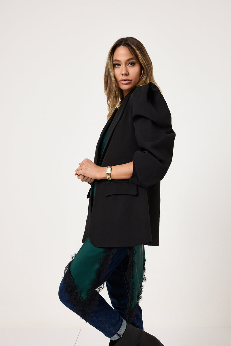 Blazer nero spallina FEDERICA BI