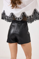 Camicia in cotone e pizzo FEDERICA BI ( bianca e nera )