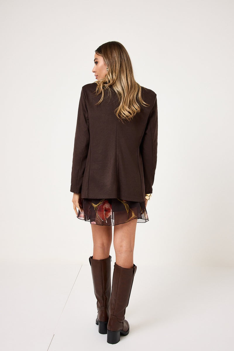 Blazer suede marrone FEDERICA BI