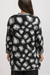 Cardigan animalier grigio FEDERICA BI