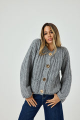 Cardigan bottone oro FEDERICA BI