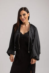Giacchina FEDERICA BI in raso nero