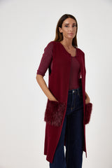 Gilet con tasca in ecofur FEDERICA BI ( vari colori )