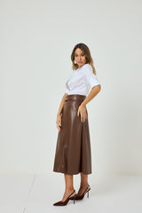 Gonna in similpelle marrone FEDERICA BI