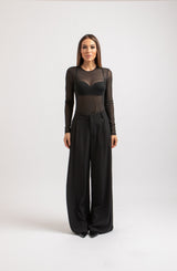 Pantalone nero in cadi FEDERICA BI