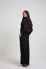 Pantalone nero in cadi FEDERICA BI