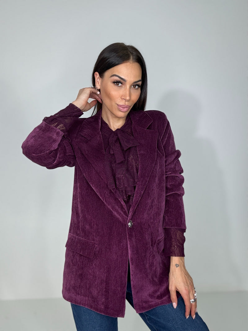 Blazer in velluto bordeaux FEDERICA BI