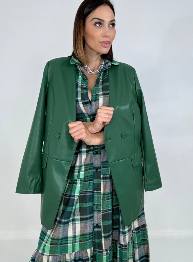 Abito tartan verde FEDERICA BI