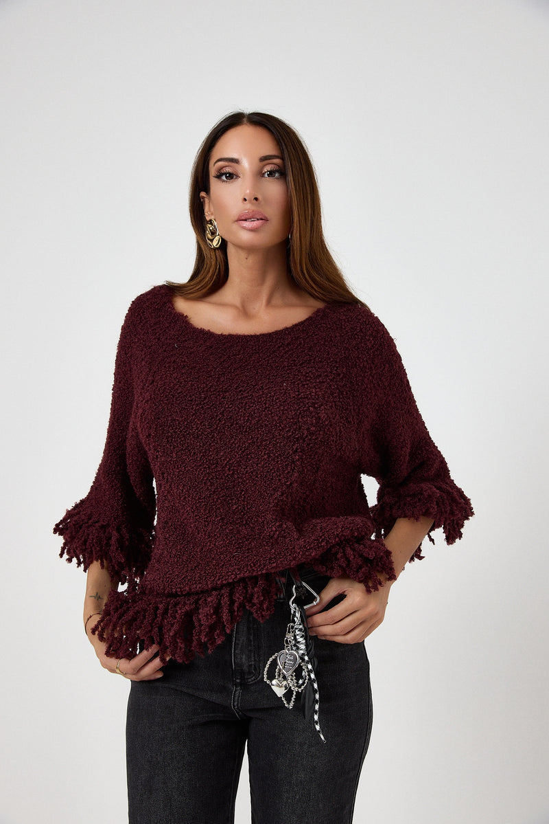 Maglione frange FEDERICA BI ( vari colori )