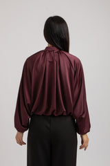 Giacchina FEDERICA BI in raso bordeaux