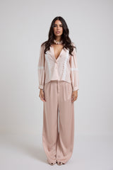 Pantalone in raso cipria FEDERICA BI