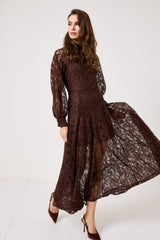 Abito in pizzo cioccolato FEDERICA BI