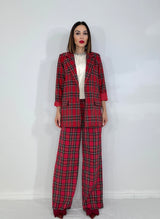 Pantalone tartan rosso FEDERICA BI