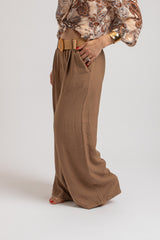 Pantalone in viscosa biscotto FEDERICA BI