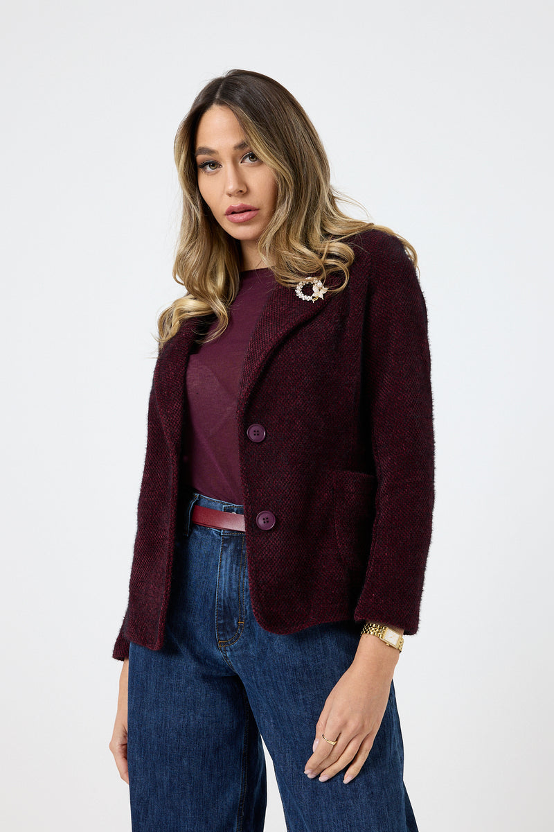 Blazer in ciniglia con spilla FEDERICA BI