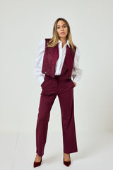 Pantalone bordeaux in ecosuede FEDERICA BI