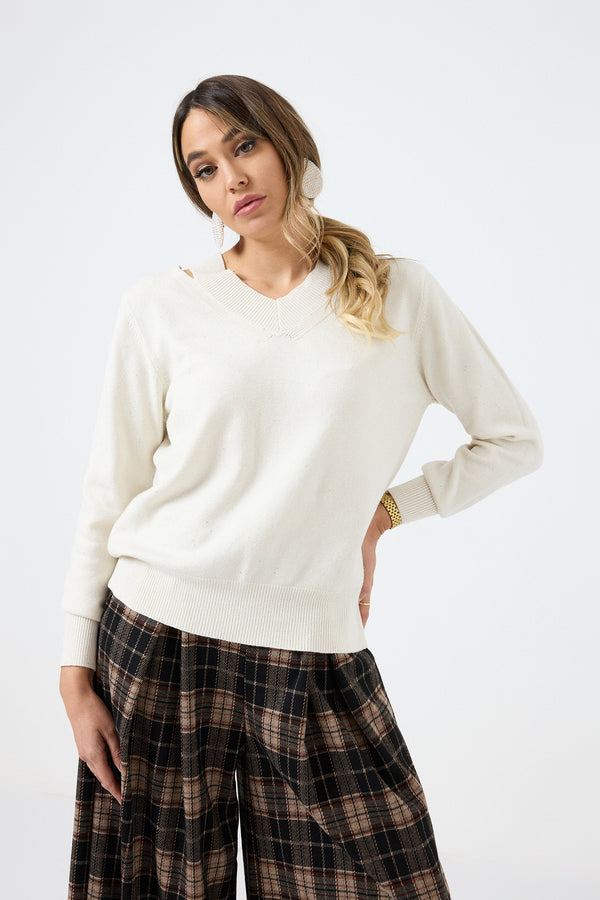 Maglia cut out lurex FEDERICA BI ( più colori )