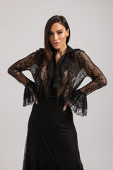 Camicia nera in pizzo FEDERICA BI