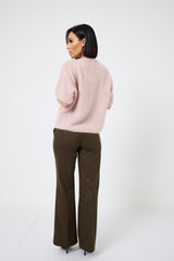 Pantalone in ecosuede verde FEDERICA BI